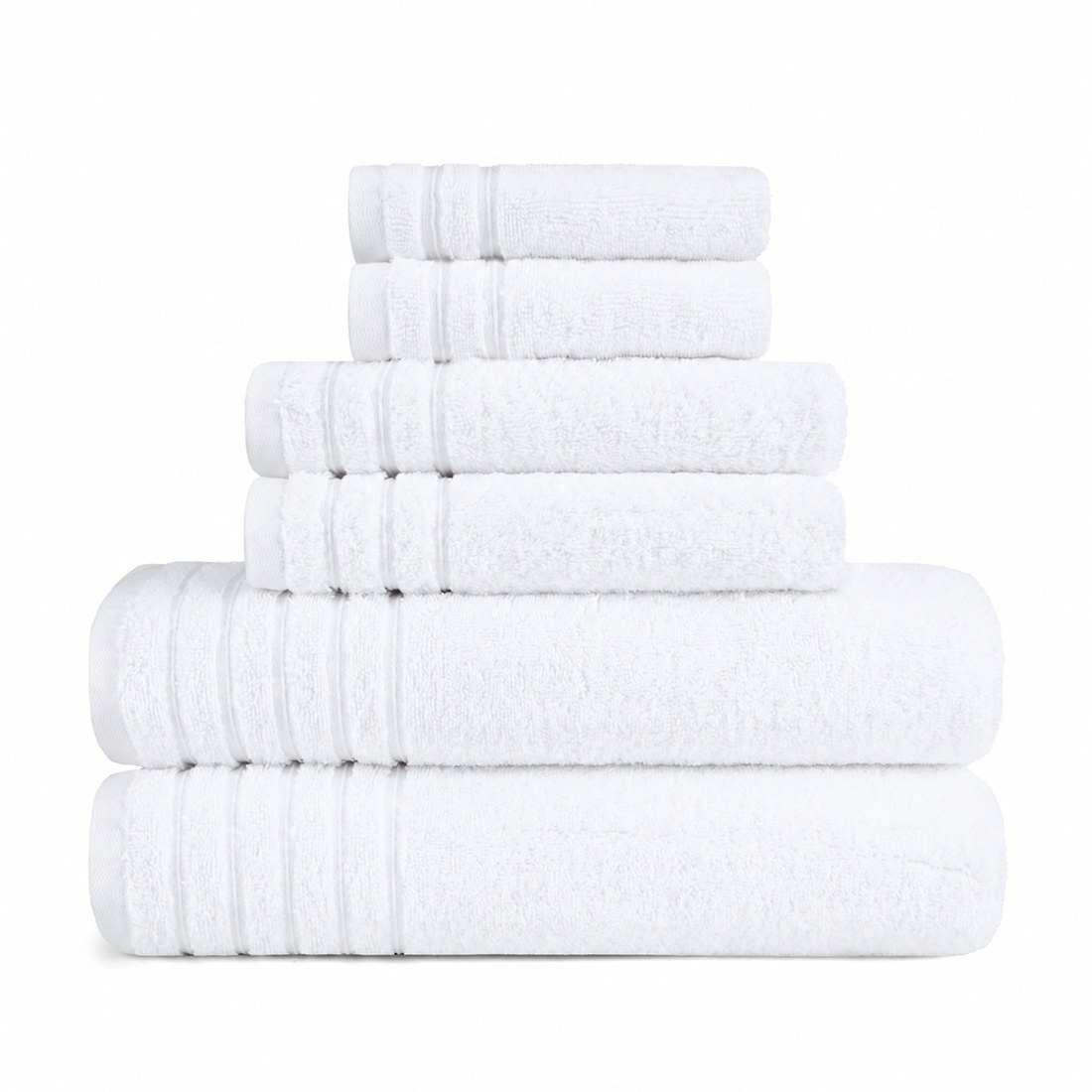 Classic white terry towel set, bath and hand towels