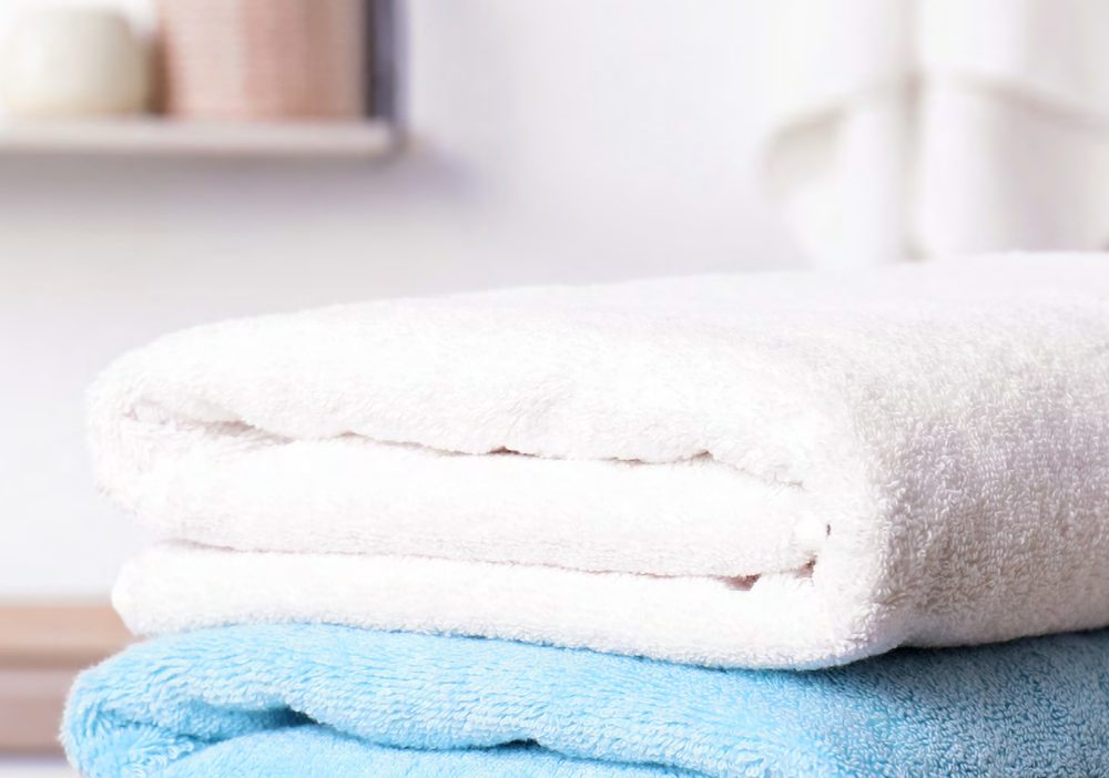 White terry towel close up texture