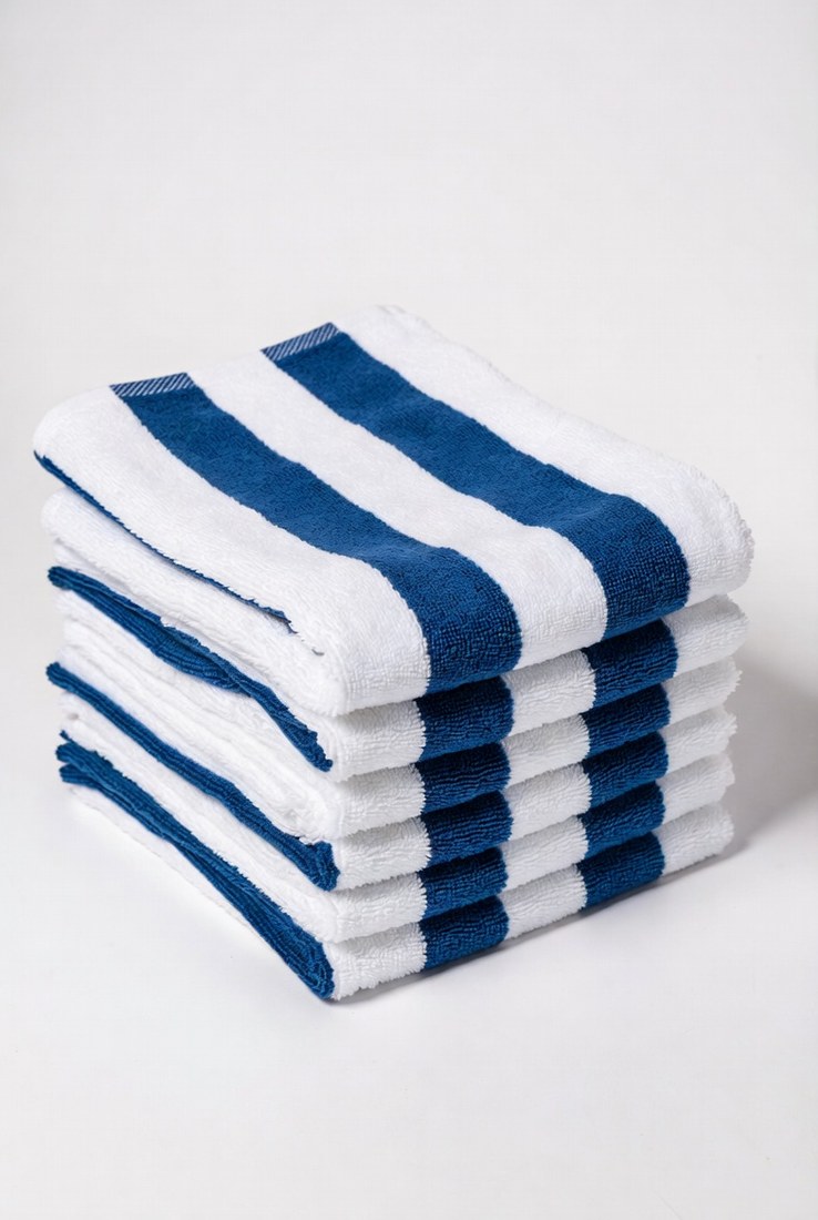 Cabana stripe pool towel, navy